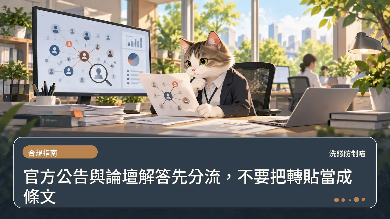 官方公告與論壇解答先分流，不要把轉貼當成條文主題插畫