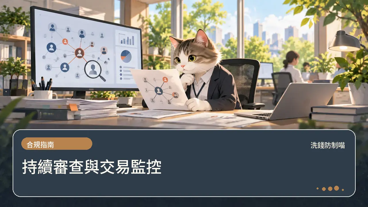 持續審查與交易監控主題插畫